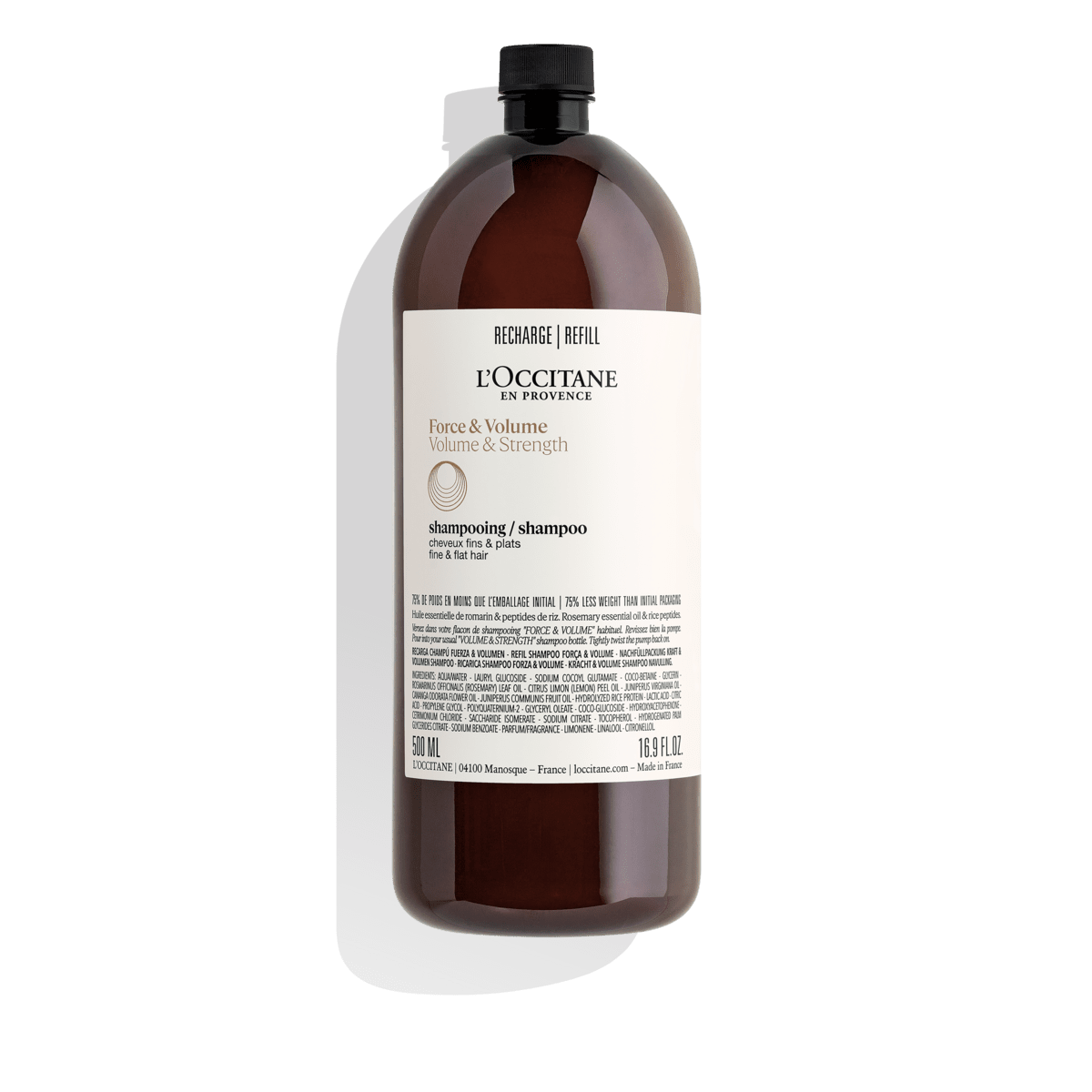 Ecorrecarga Champú Fuerza & Volumen Aromacología 500ml Refill BLOC40290