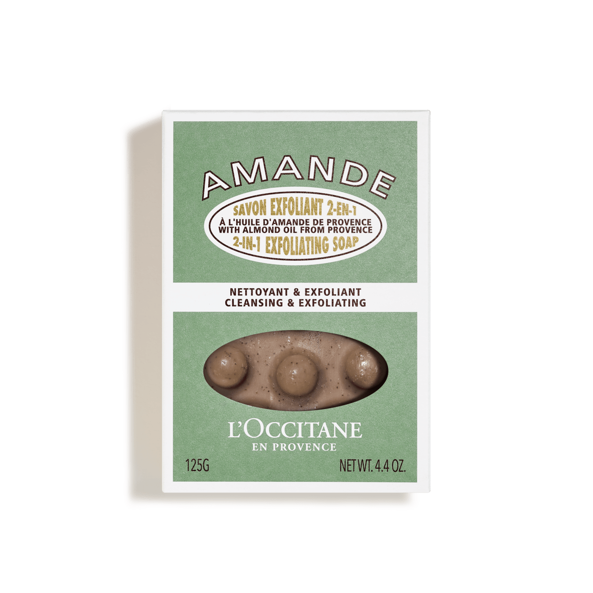 Jabón Exfoliante 2 en 1 Almendra 125g BELLEZA BLOC02602 