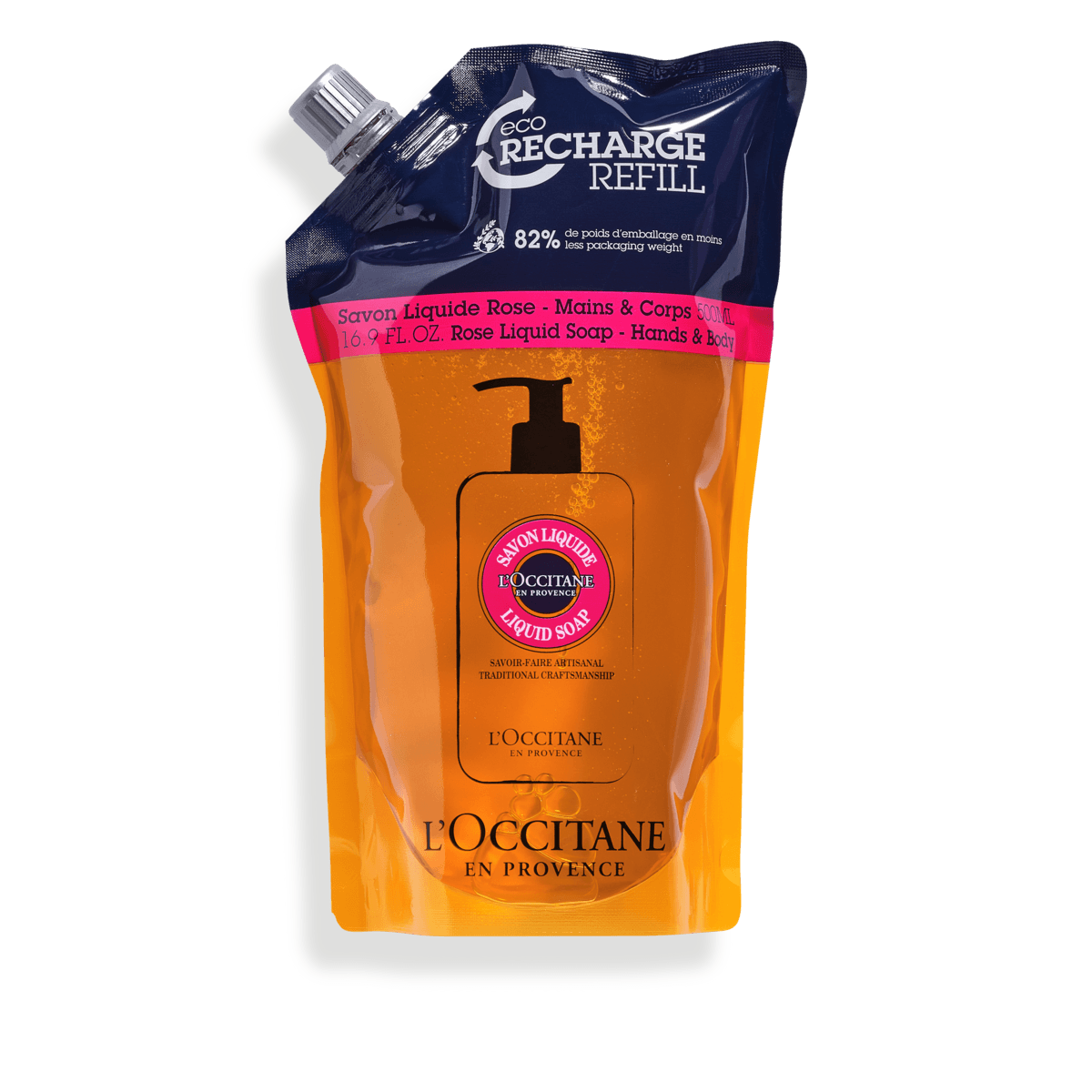 Eco Refill Jabón Líquido para Manos y Cuerpo Karité Rosas 500 ml Normal L'Occitane 